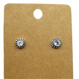 Blue Topaz Stud Earrings Solid 925 Sterling Silver
